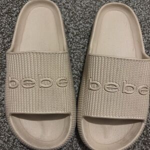 Bebe Beige Slide Sandals